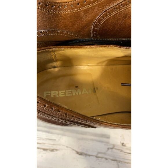 Freeman Men’s Leather Wing Tip‎ Oxfords Size 9.5 Brown - Picture 5 of 5